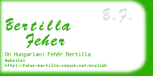 bertilla feher business card